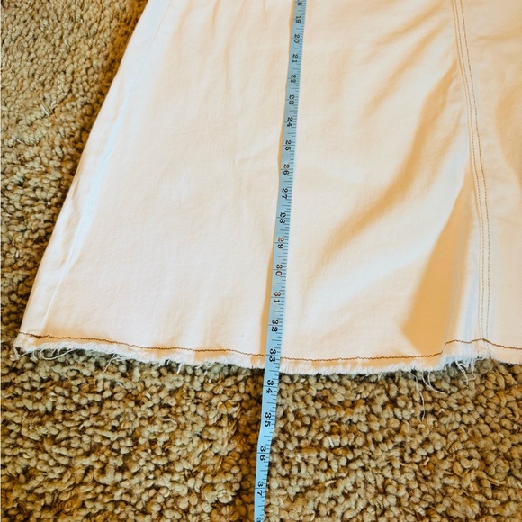 Belle Poque White Denim Midi Skirt with Contrast Stitching size XL - Picture 10 of 10